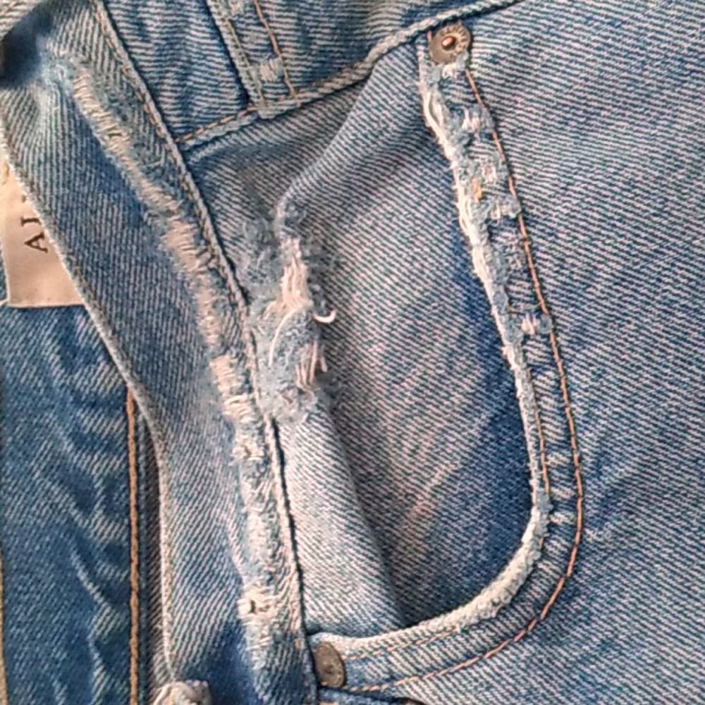 All Saints Light Blue Embroidered Cropped Jeans 29 - Picture 9 of 10